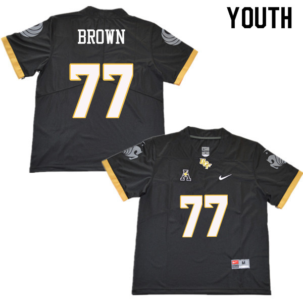 Youth #77 Jake Brown UCF Knights College Football Jerseys Sale-Black